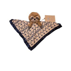 Cloud Island Sloth Security Blanket Lovey Navy Blue Satin Trim Lovie Baby Plush